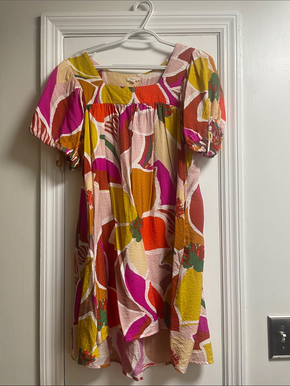 JODIFL Multicolor Floral Puff Sleeve Mini Dress